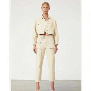 NWT GRLFRND Denim Cotton Gene Jacket In Bone